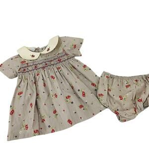 Vintage McDonalds Smocked Dress Matching Bloomers 18 Months DEAD STOCK